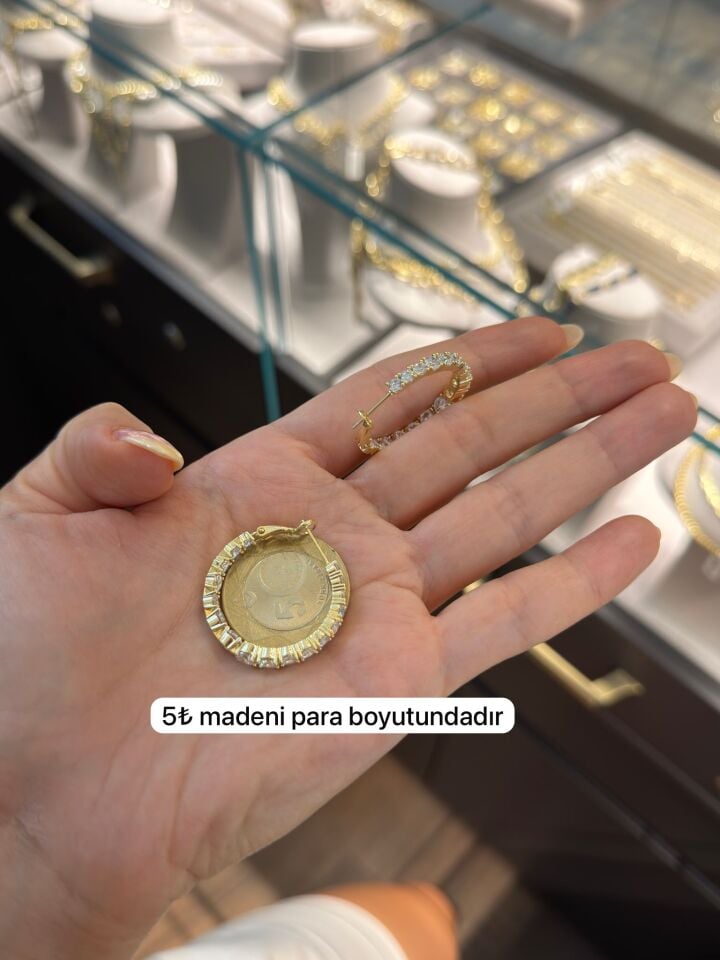 Premium Gold  Su Yolu Küpe
