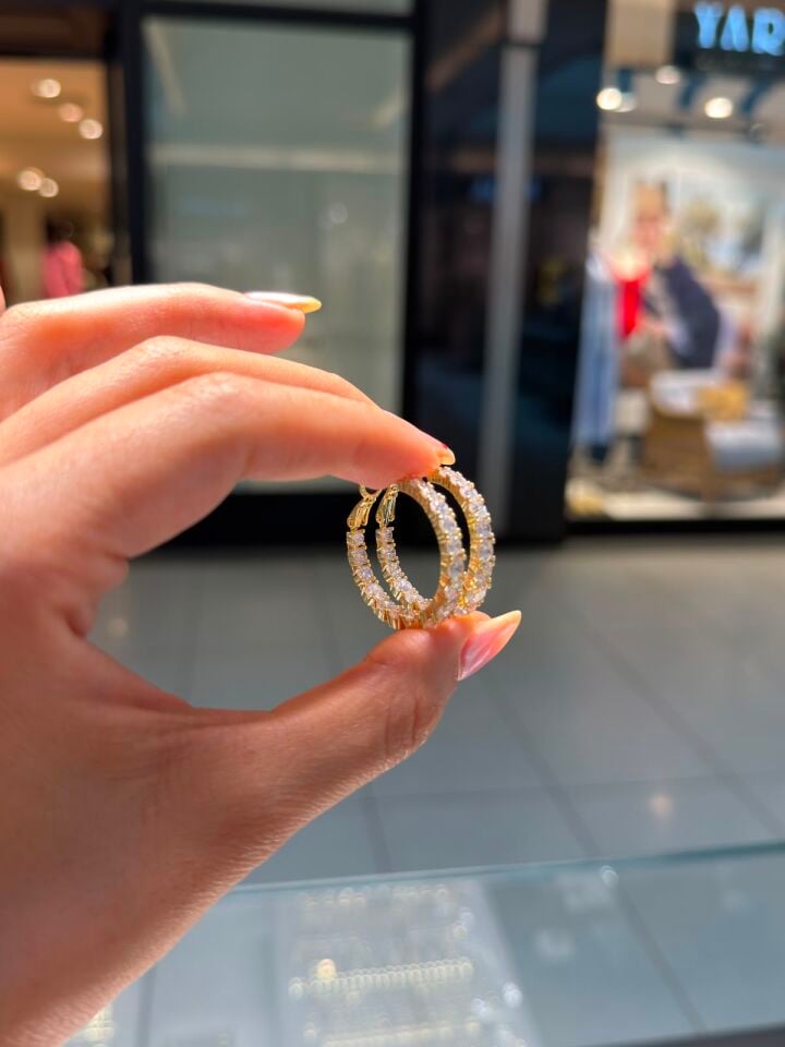 Premium Gold  Su Yolu Küpe
