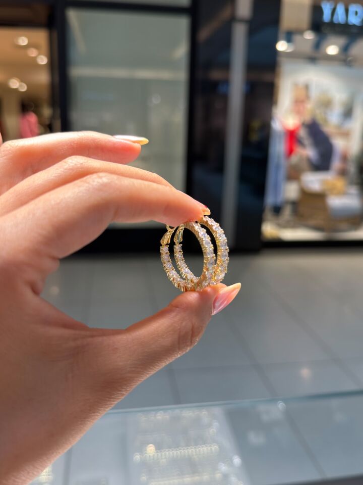 Premium Gold  Su Yolu Küpe