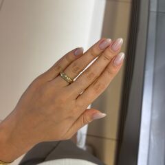 Gold Yıldız Detaylı Yüzük