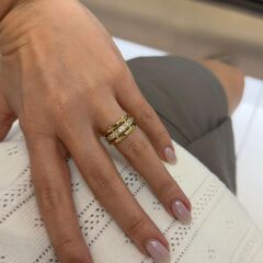 Gold Taş Detaylı Yüzük