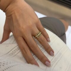 Gold Taş Detaylı Yüzük