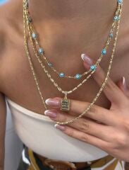 Nazar & Sosis Zincir & Külçe Charm Kombin