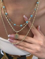 Nazar & Sosis Zincir & Külçe Charm Kombin