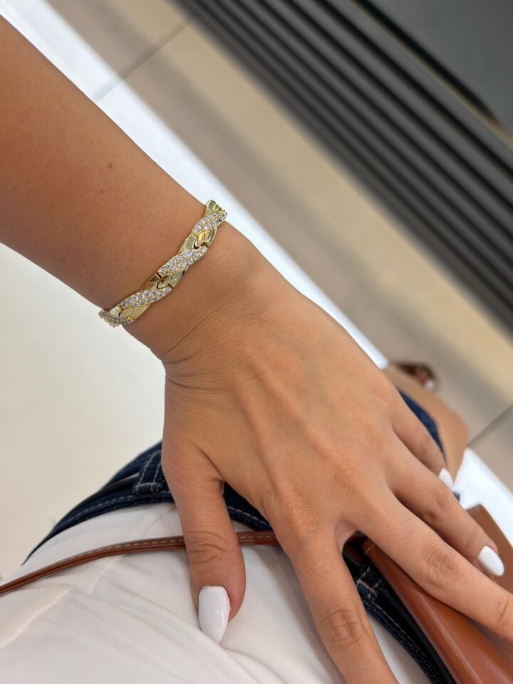 Luzzo Gold Taş İşleme Bileklik