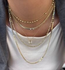 Kelebek Figürlü Katmanlı Altın Kolye Seti