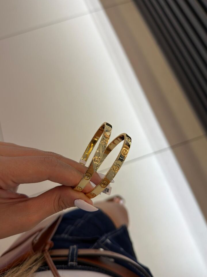 Luzzo Gold İşlemeli Kelepçe