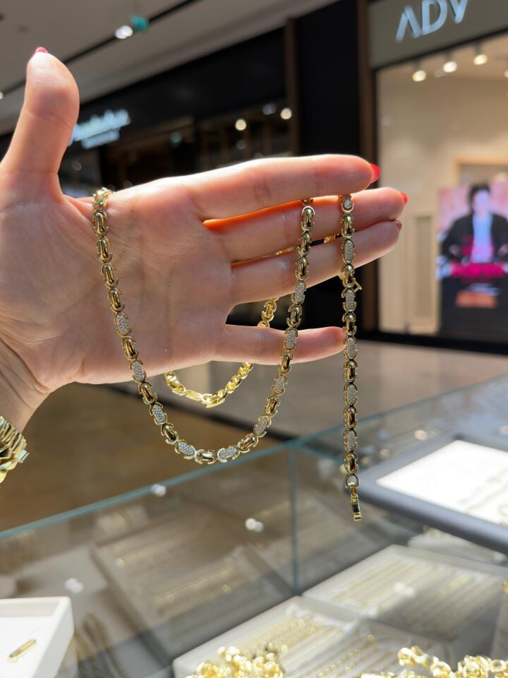 Gold Kuyum İşçilik Taşlı Kolye Bileklik