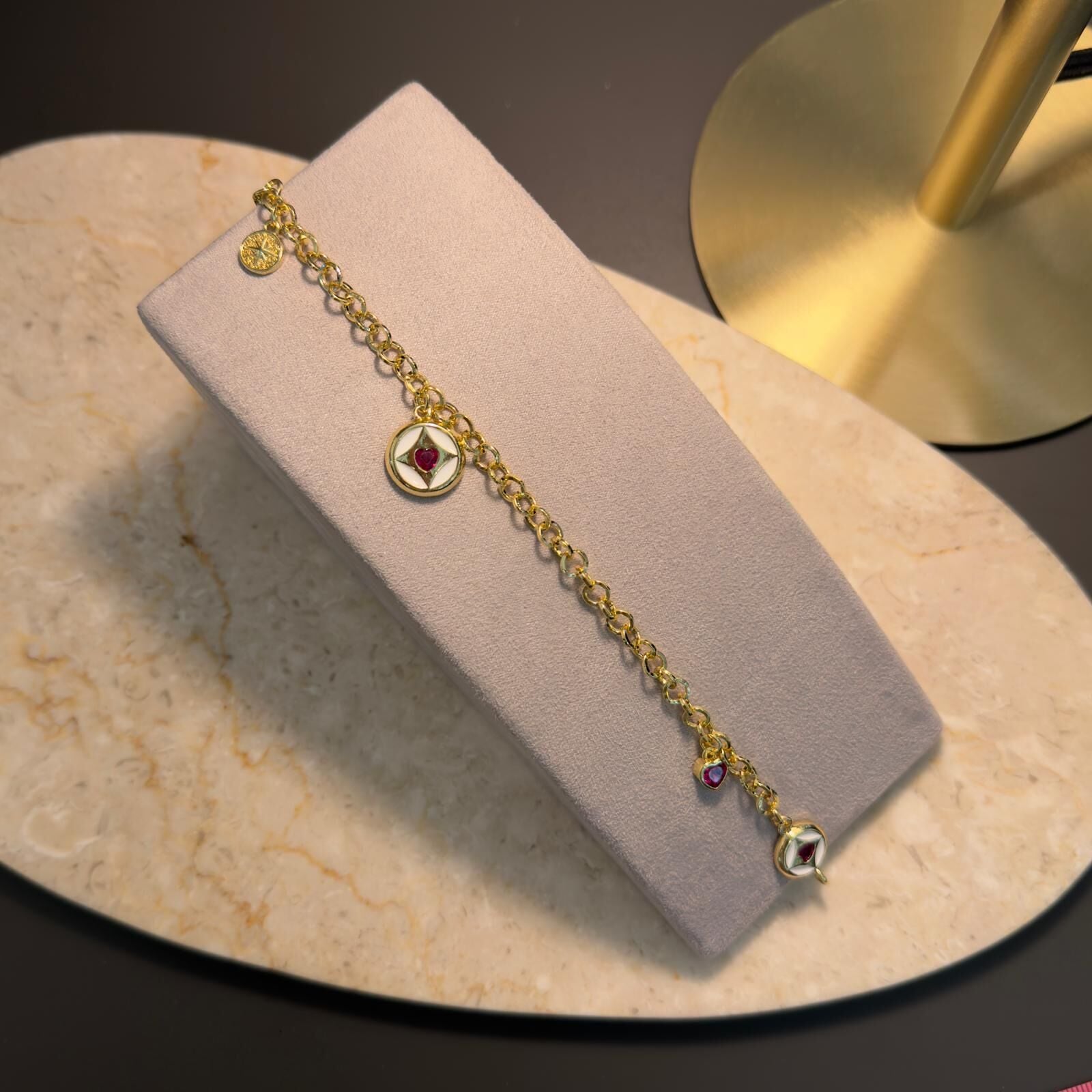 Luzzo Pembe Charmlı Bileklik