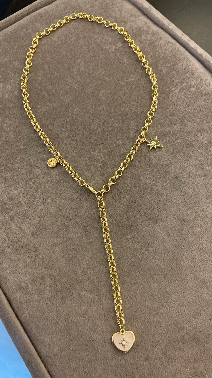 Luzzo Toz Pembe Kalpli Kolye