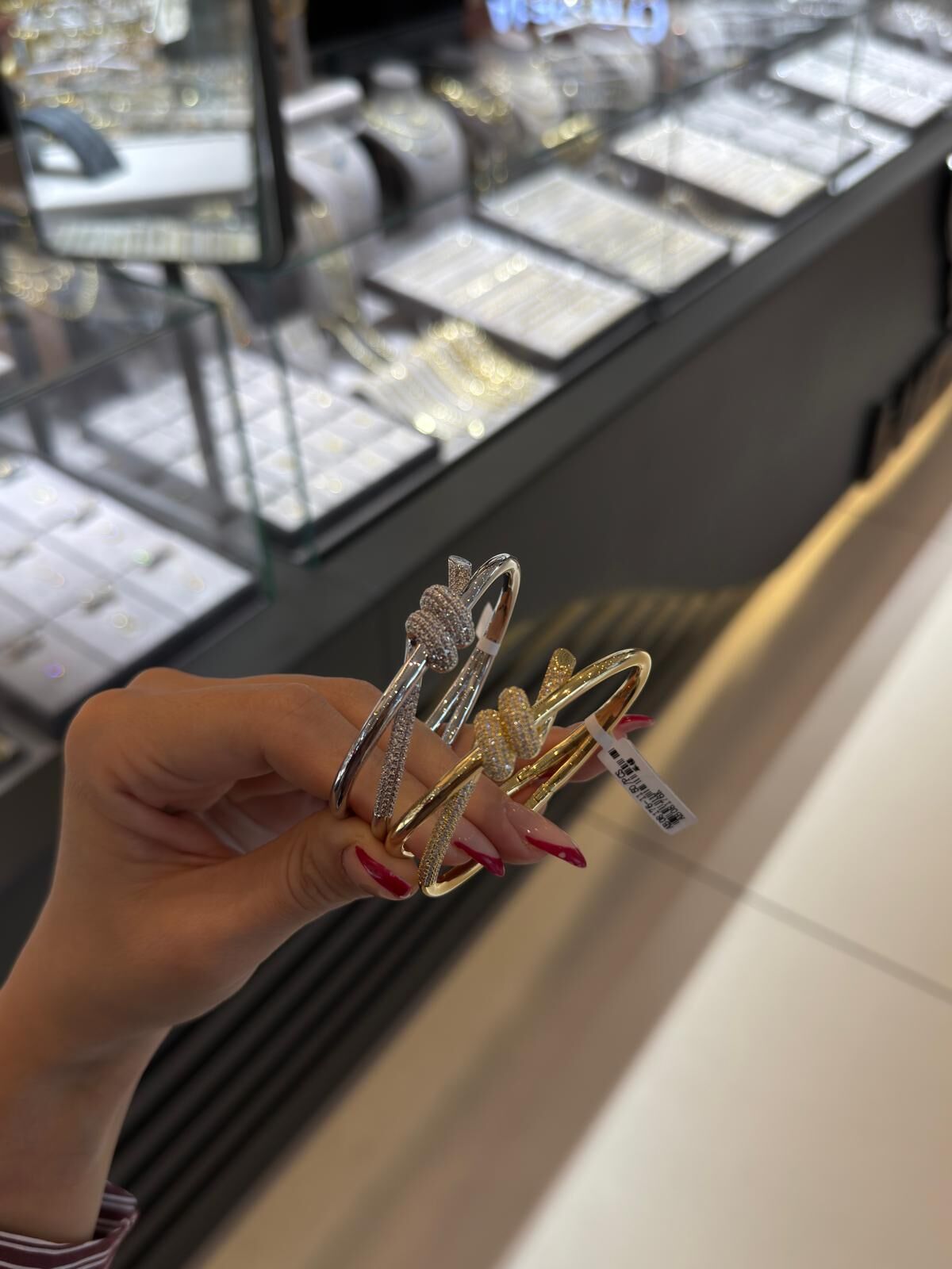 Premium gold-gümüş renk kelepçe 002