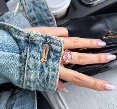 Luzzo Pembe Taş Yüzük