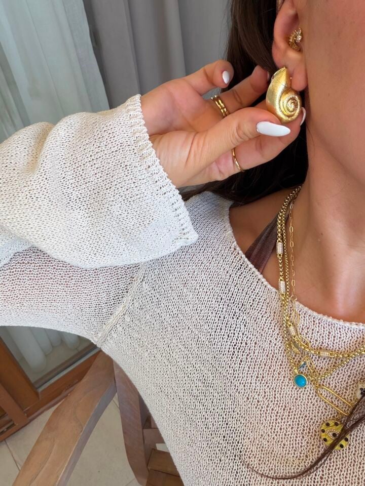 Luzzo Gold Tasarım Küpeler