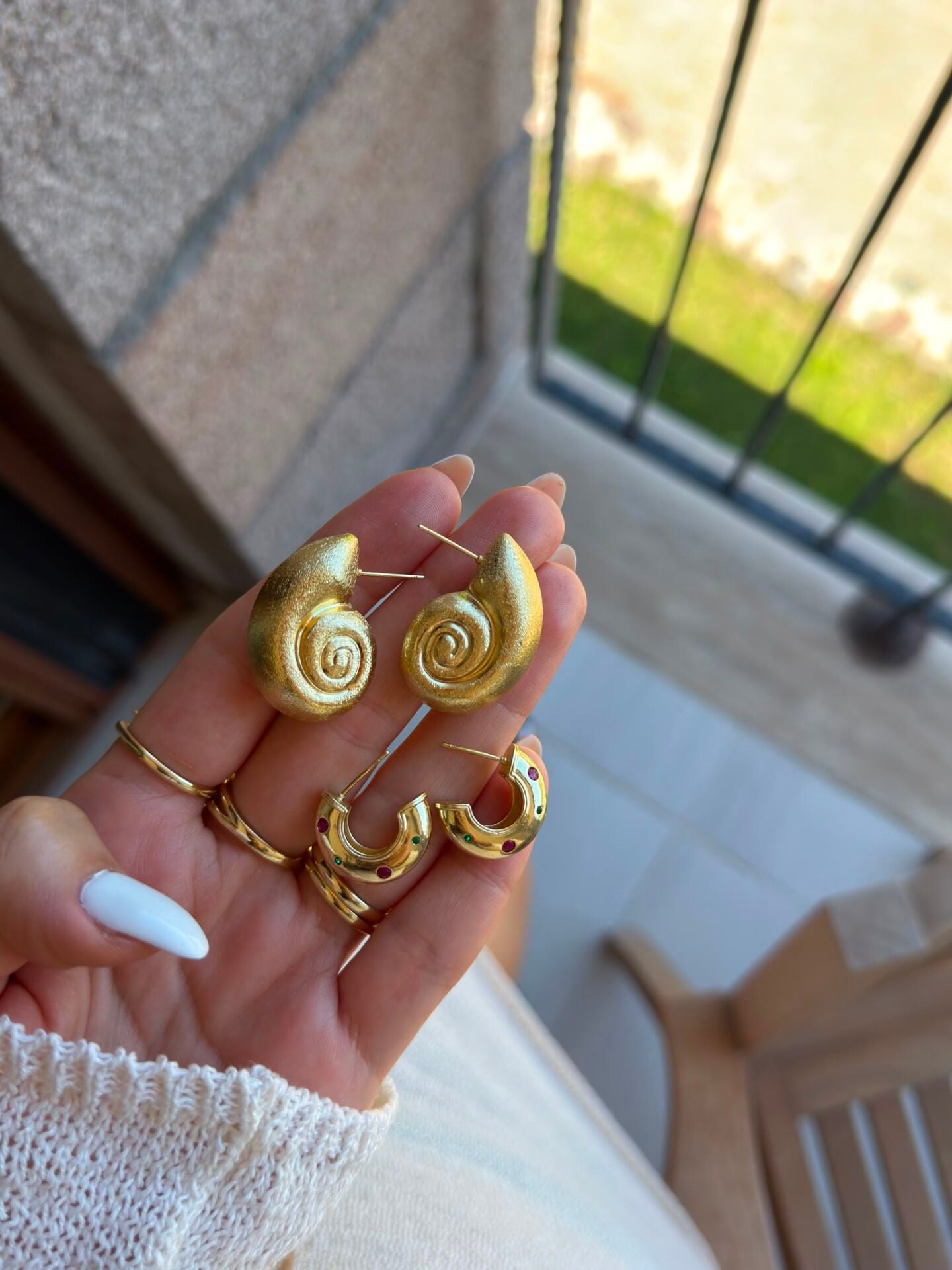 Luzzo Gold Tasarım Küpeler