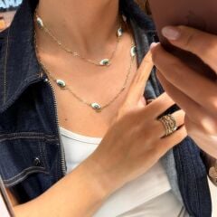 Göz Detaylı Uzun Kolye