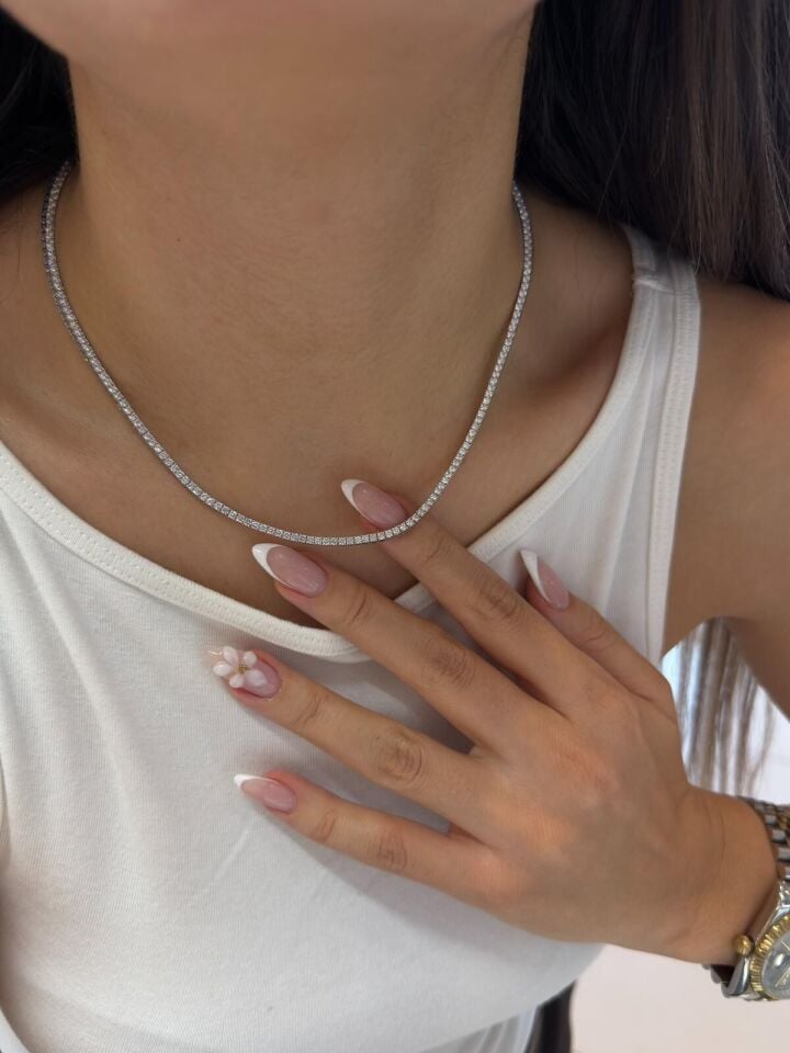Swarovski Taşlı Su Yolu Kolye