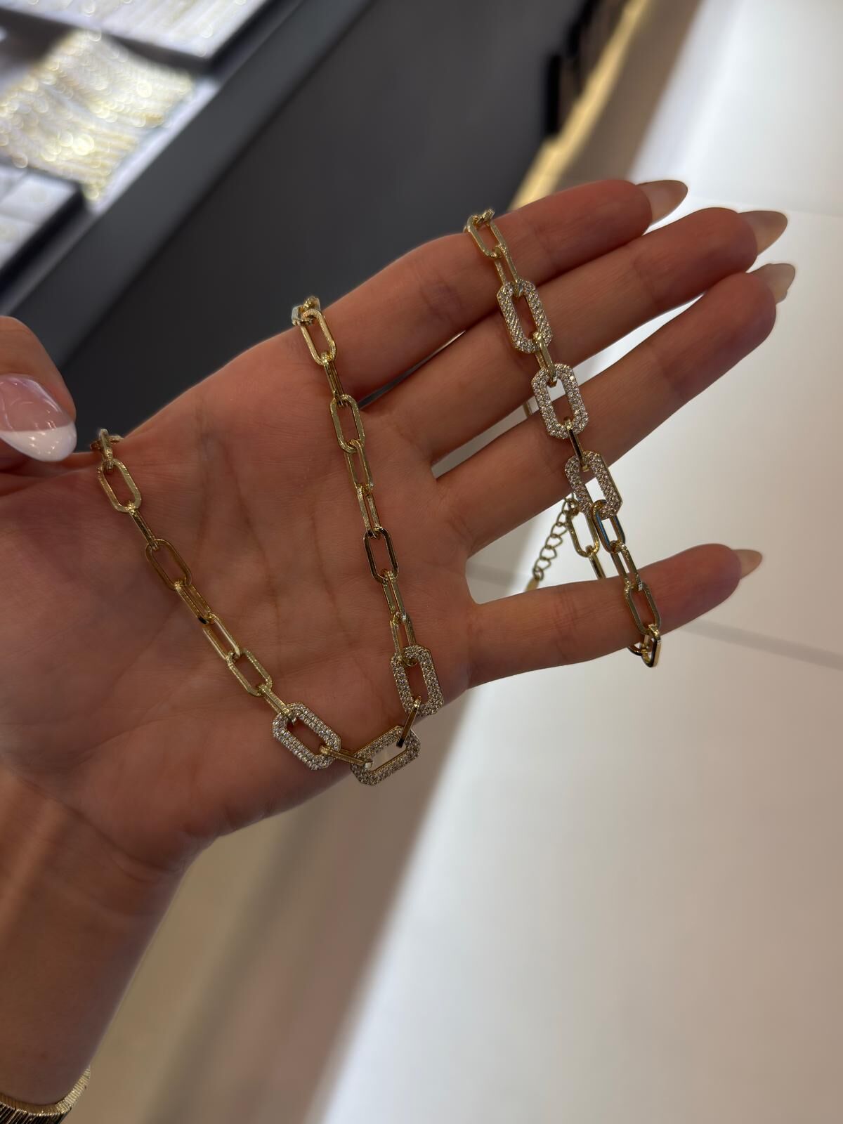 Xuping Taşlı Ataç Gold Set