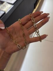 Xuping Taşlı Ataç Gold Set