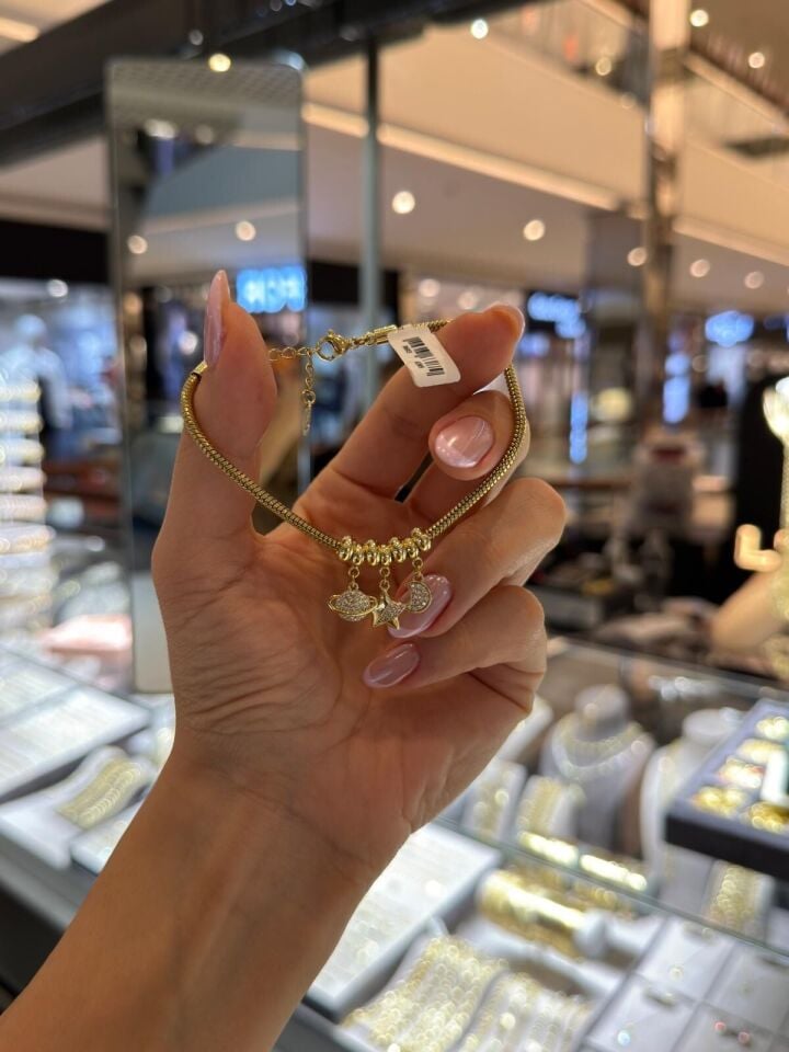 Gold Charmlı Çıtır Bileklik