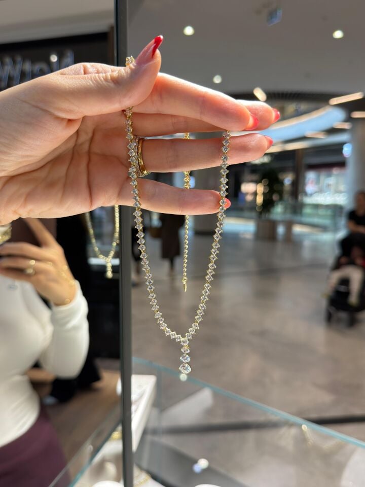 Gold Taşlı Kolye