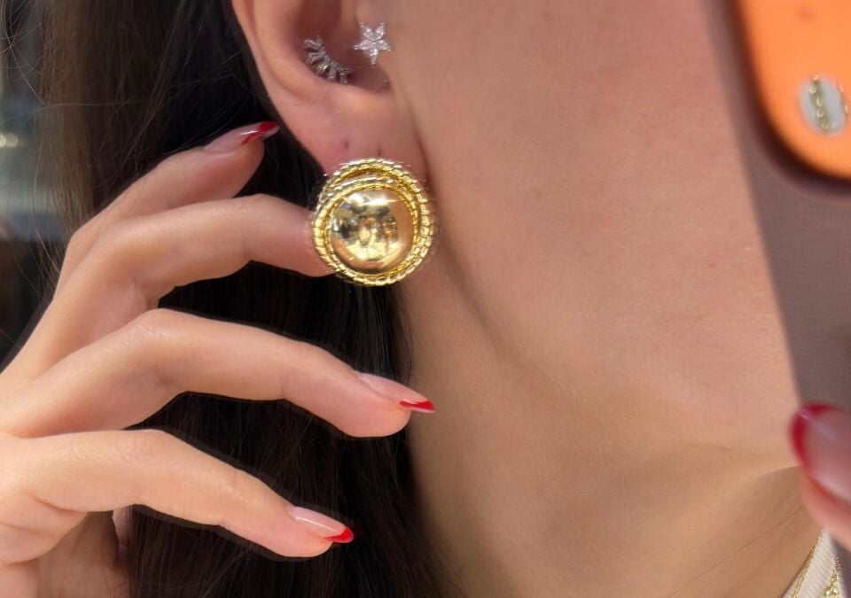 Kuyum İşçilik Gold ve İnci Küpeler