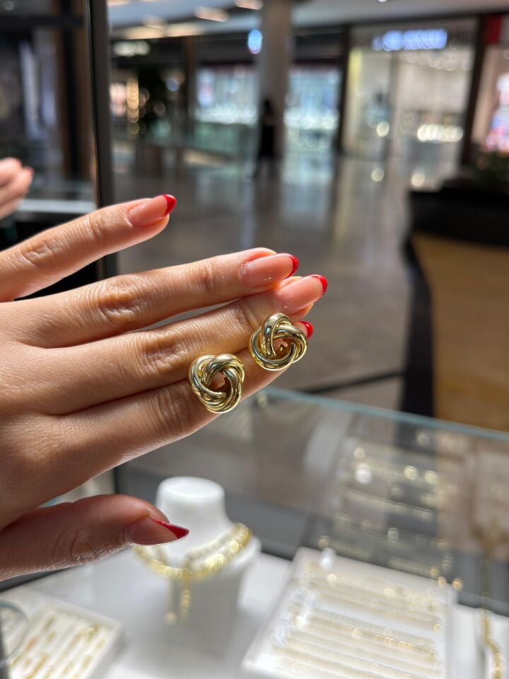 Gold Düğüm Küpe
