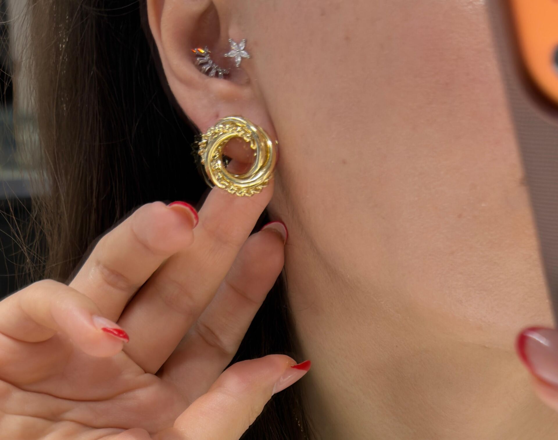 Gold Salyangoz Küpe