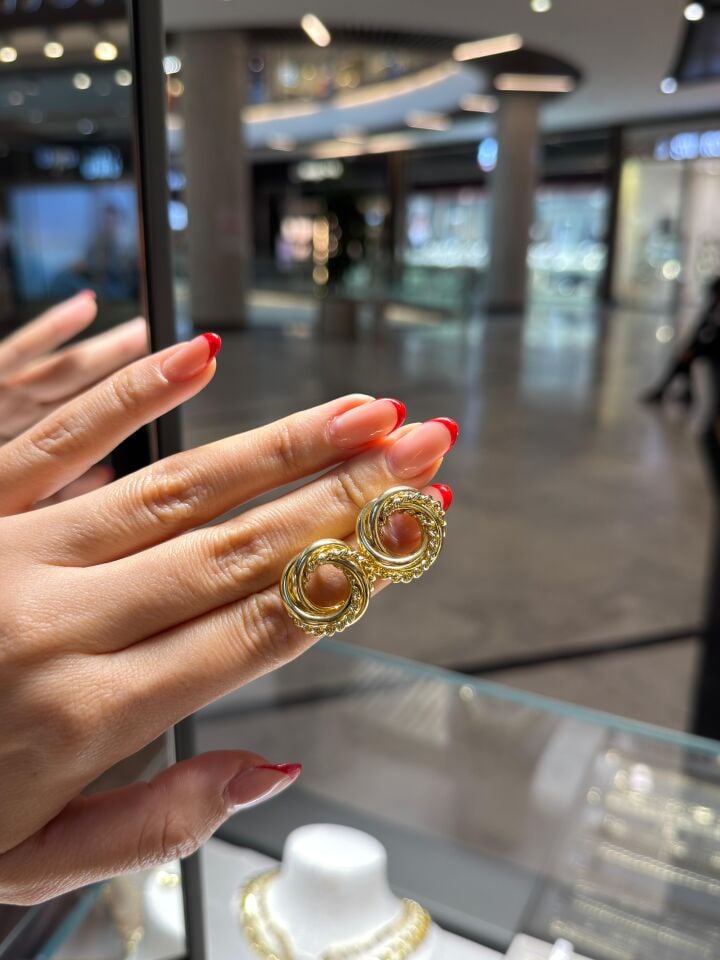 Gold Salyangoz Küpe