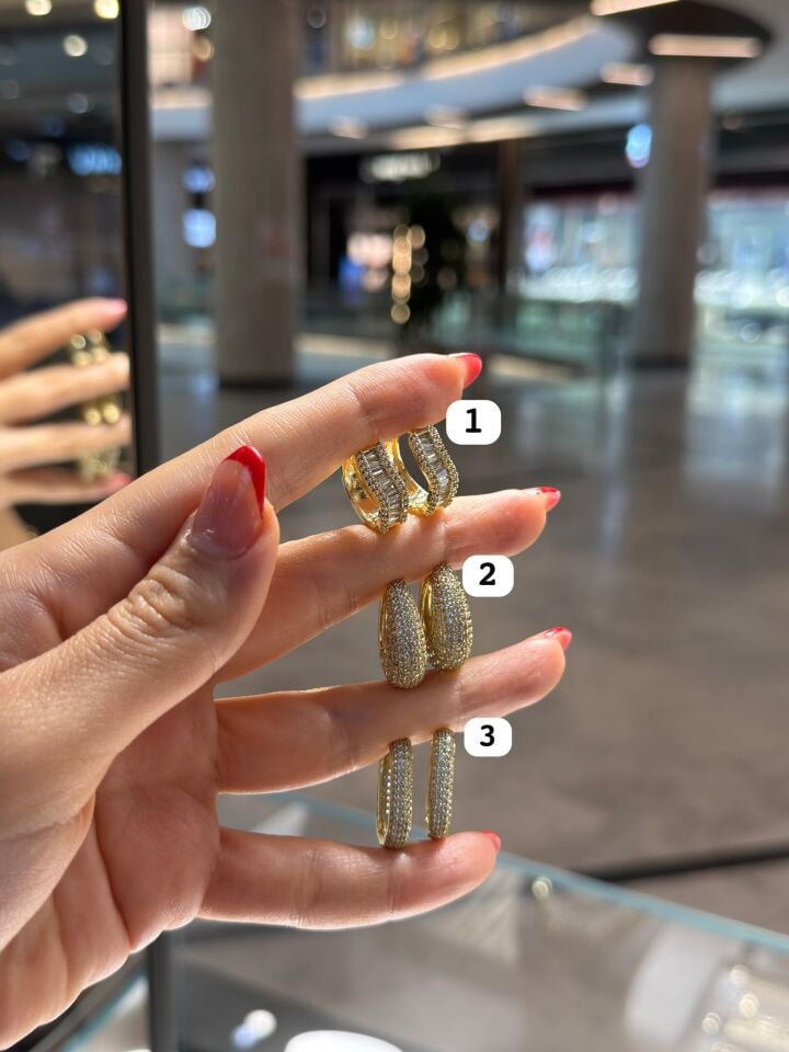 Kuyum İşçilik Taşlı Küpeler