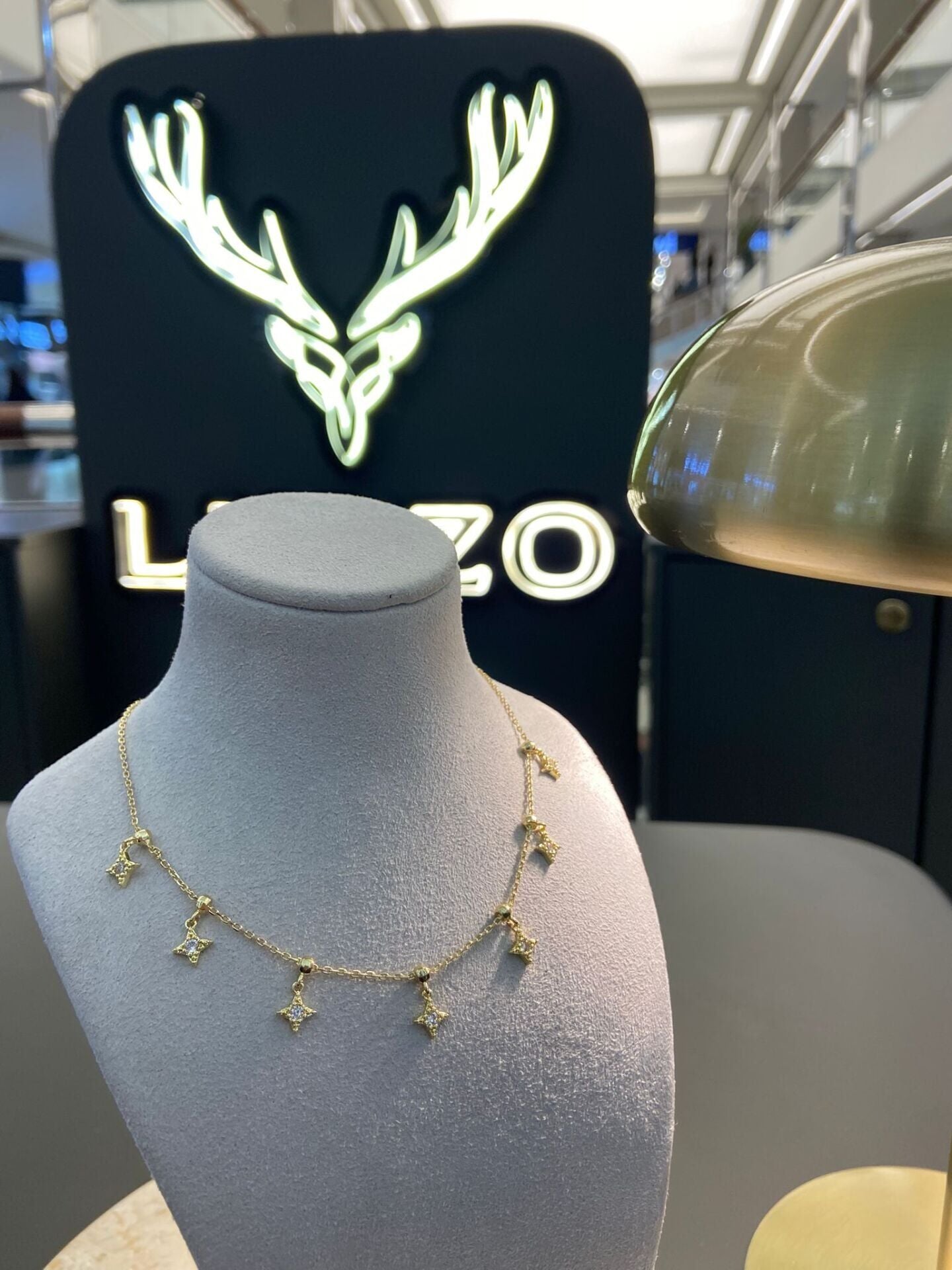 Gold Çoklu Yıldız Zarif Kolye