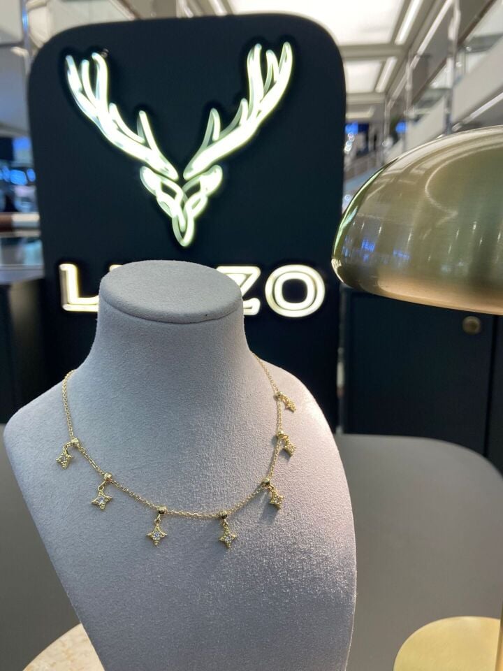 Gold Çoklu Yıldız Zarif Kolye
