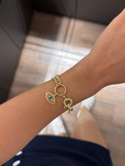 Gemici Kilit Göz Charmlı Bileklik