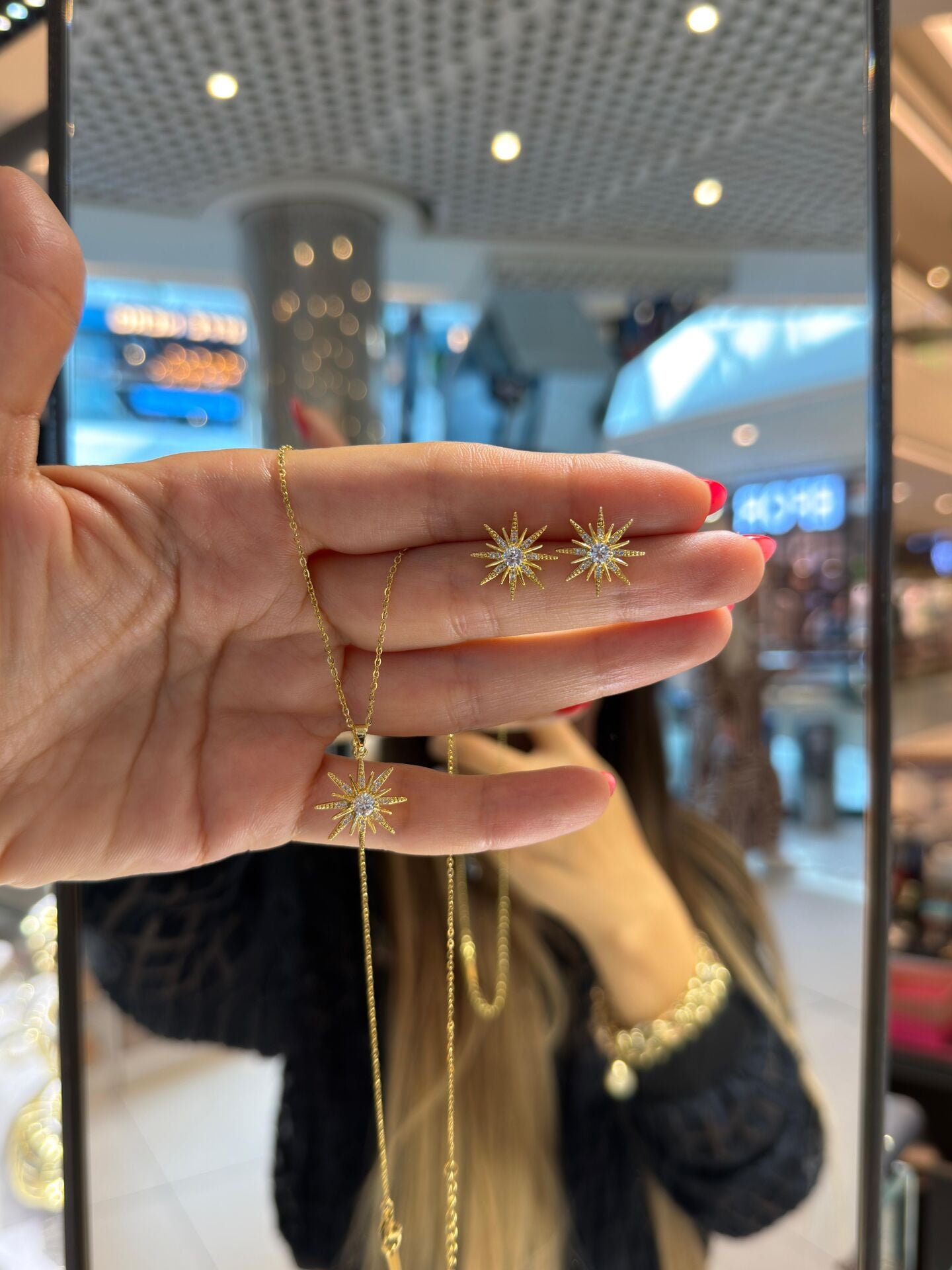 Luzzo Gold Taşlı Yıldız Takım