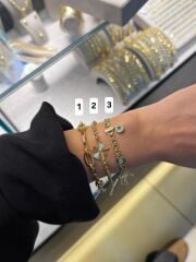 Üçlü Charmlı Bileklik Kombin Set