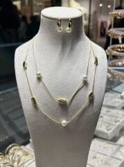 Premium İnci Kolye Ve Küpe Set
