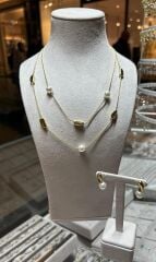 Premium İnci Kolye Ve Küpe Set