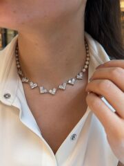 Swarovski Taşlı Kalp Detaylı Kolye