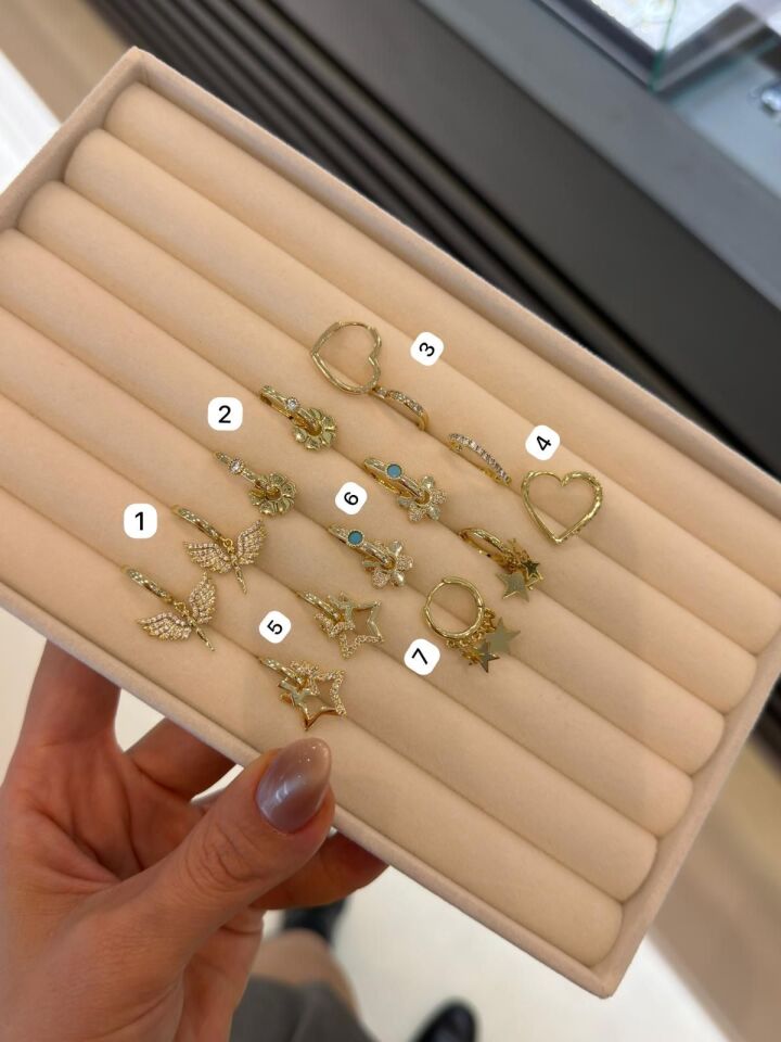 Gold Desenli Küpe seçenek5