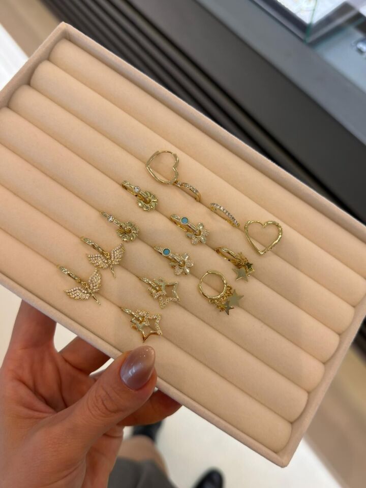 Gold Desenli Küpe seçenek6