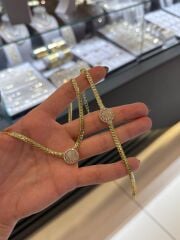 Taşlı Çiçekli Set