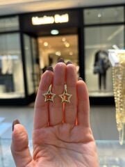 Yıldızlı Ve Kemik Model İkili Küpe Kombin