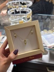 Swarovski Taşlı Kolye Küpe Takım