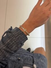 T Model Gold Taşlı Kelepçe