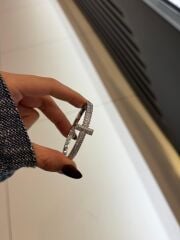 T model Silver Taşlı Kelepçe