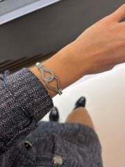 Silver Taşlı Kelepçe