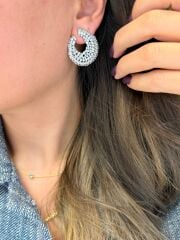 Silver Taşlı Küpe