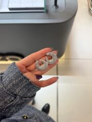 Silver Taşlı Küpe