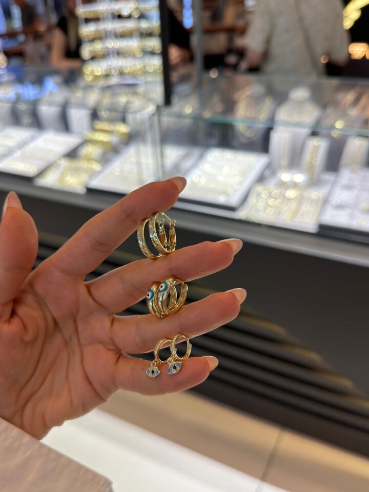 Gold Küpe Nazar Boncuklular