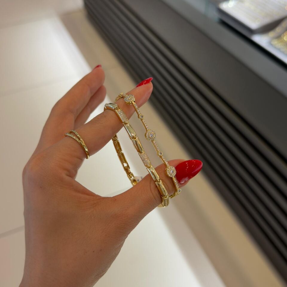 Luzzo Gold Taşlı Bileklik