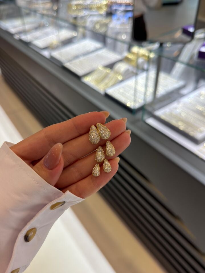 Gold Damla Küpe